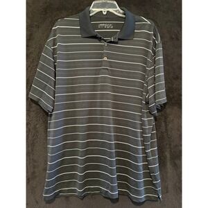 Nike Golf Dri-FIT Polo Shirt Striped Gray‎ Athletic Casual XL